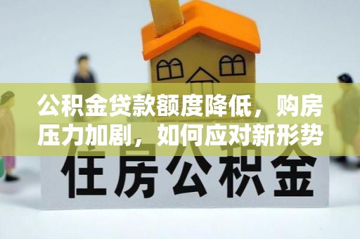 云龙公积金贷款额度降低，购房压力加剧，如何应对新形势？
