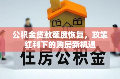 云龙公积金贷款额度恢复，政策红利下的购房新机遇