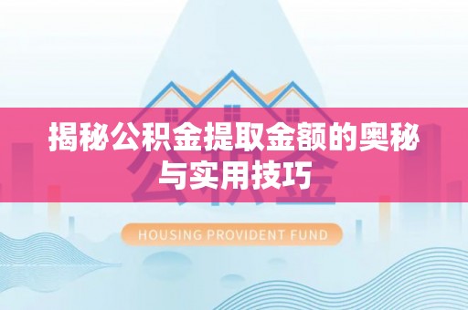 云龙揭秘公积金提取金额的奥秘与实用技巧