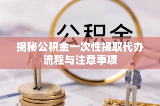 云龙揭秘公积金一次性提取代办流程与注意事项