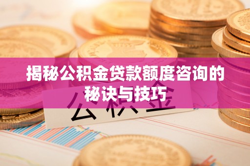云龙揭秘公积金贷款额度咨询的秘诀与技巧