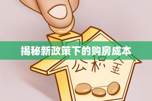 云龙揭秘新政策下的购房成本