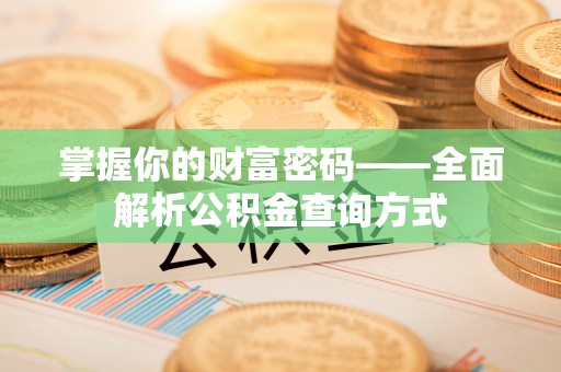 云龙掌握你的财富密码——全面解析公积金查询方式
