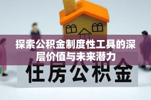 云龙探索公积金制度性工具的深层价值与未来潜力