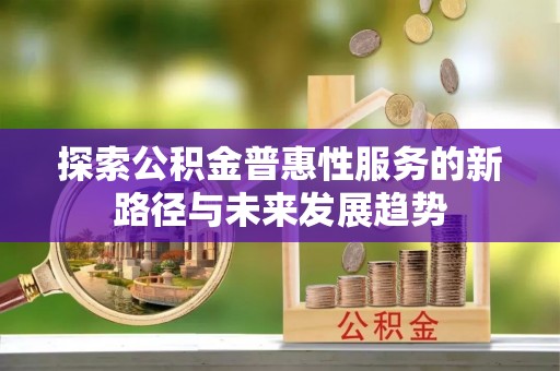 云龙探索公积金普惠性服务的新路径与未来发展趋势