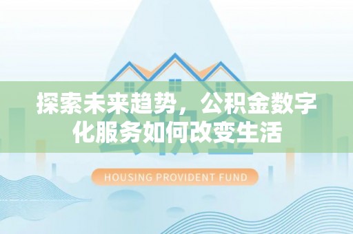云龙探索未来趋势，公积金数字化服务如何改变生活