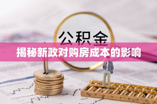 云龙揭秘新政对购房成本的影响